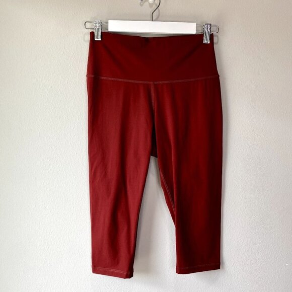 Everlane The Perform Cropped Leggings Burgundy M - Picture 1 of 9